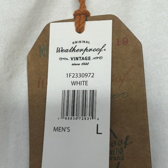 NWT Original Weatherproof Vintage Super Soft White Men's Short Sleeve Tee Shirt - Picture 5 of 6